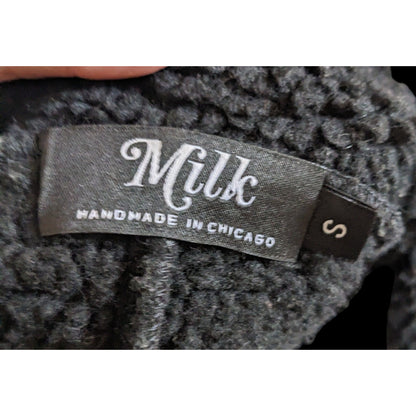 Milk Faux Suede Black Zipper Accent Moto Jacket Size Small