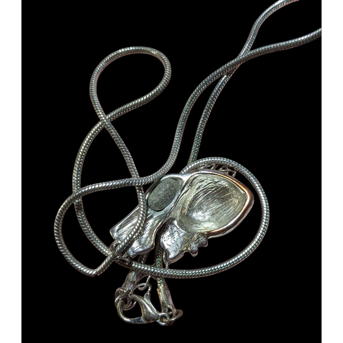 Anatomically Correct Heart Silver Tone Pendant Necklace