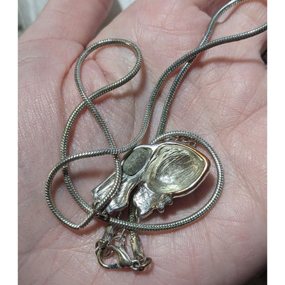 Anatomically Correct Heart Silver Tone Pendant Necklace