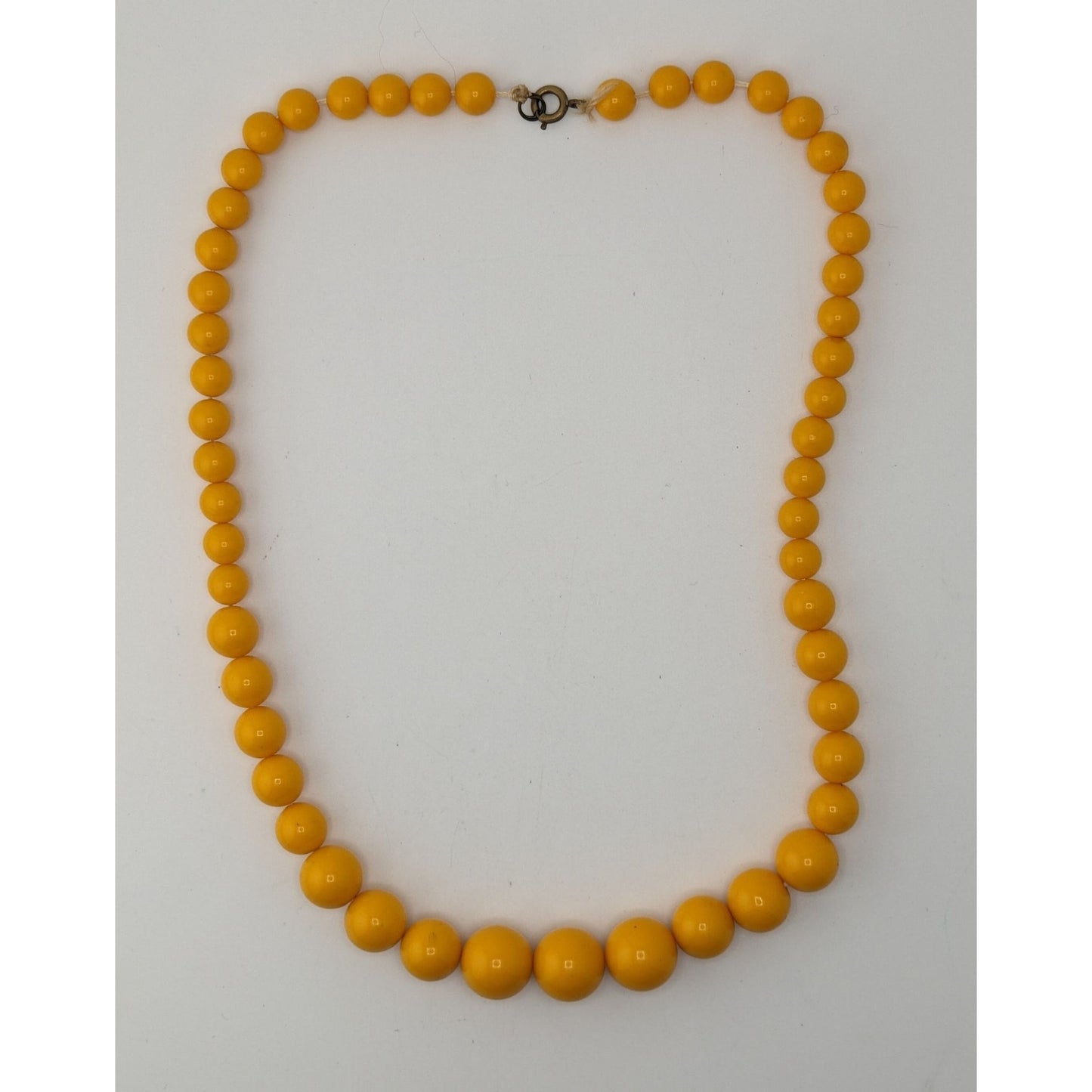 Vintage Yellow Beaded Necklace Retro Casual Statement Jewelry