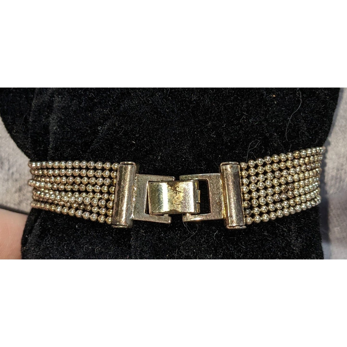 Y2K Glam Vintage Guess Multi Strand Silver Tone Beaded Chain Statement Bracelet