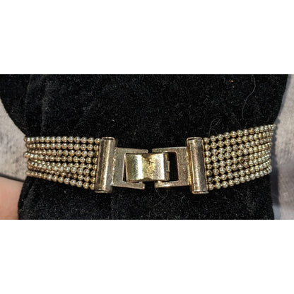 Y2K Glam Vintage Guess Multi Strand Silver Tone Beaded Chain Statement Bracelet