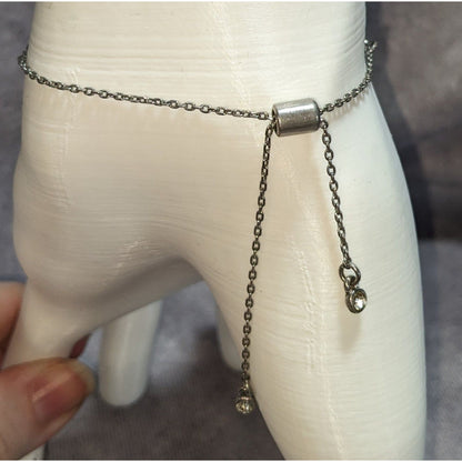 Glam Vintage Premier Designs Crystal Teardrop Silver Tone Adjustable Bracelet