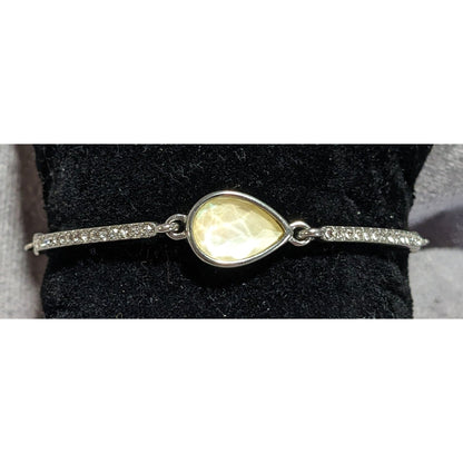 Glam Vintage Premier Designs Crystal Teardrop Silver Tone Adjustable Bracelet