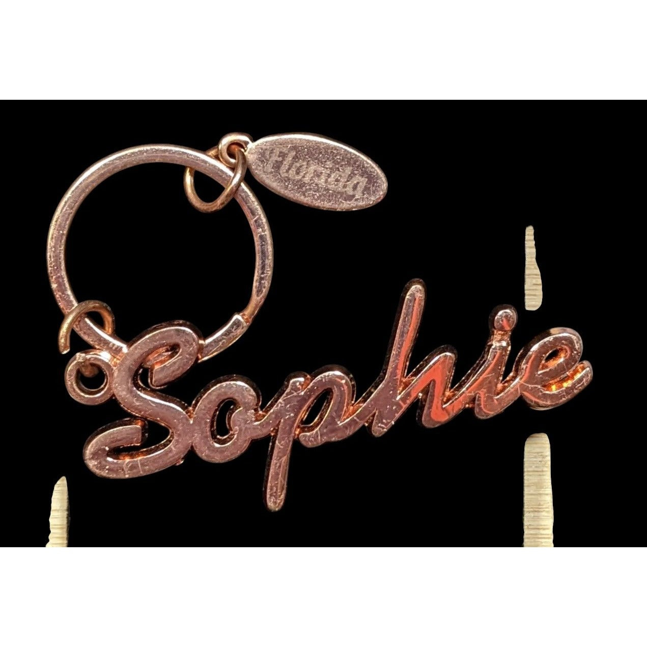 Sophie Rose Gold Tone Keychain With Florida Charm