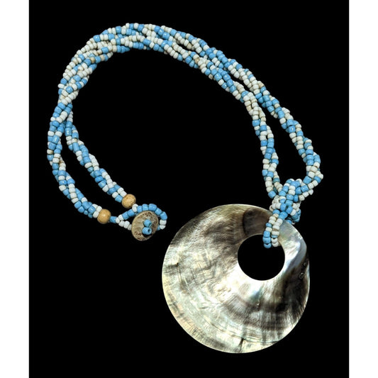 Vintage Beachy Mermaidcore Shell And Glass Bead Necklace