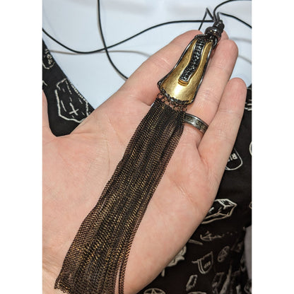 Sweet Lola Gothic Black & Gold Tassel Pendant Necklace