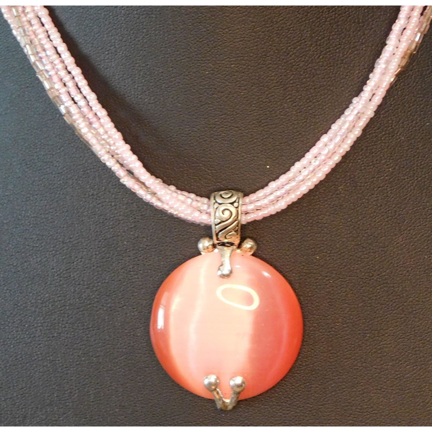 Premier Designs Pink Cat Eye Pendant Necklace