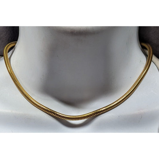 Trifari Vintage Glam Gold Tone Snake Chain Necklace