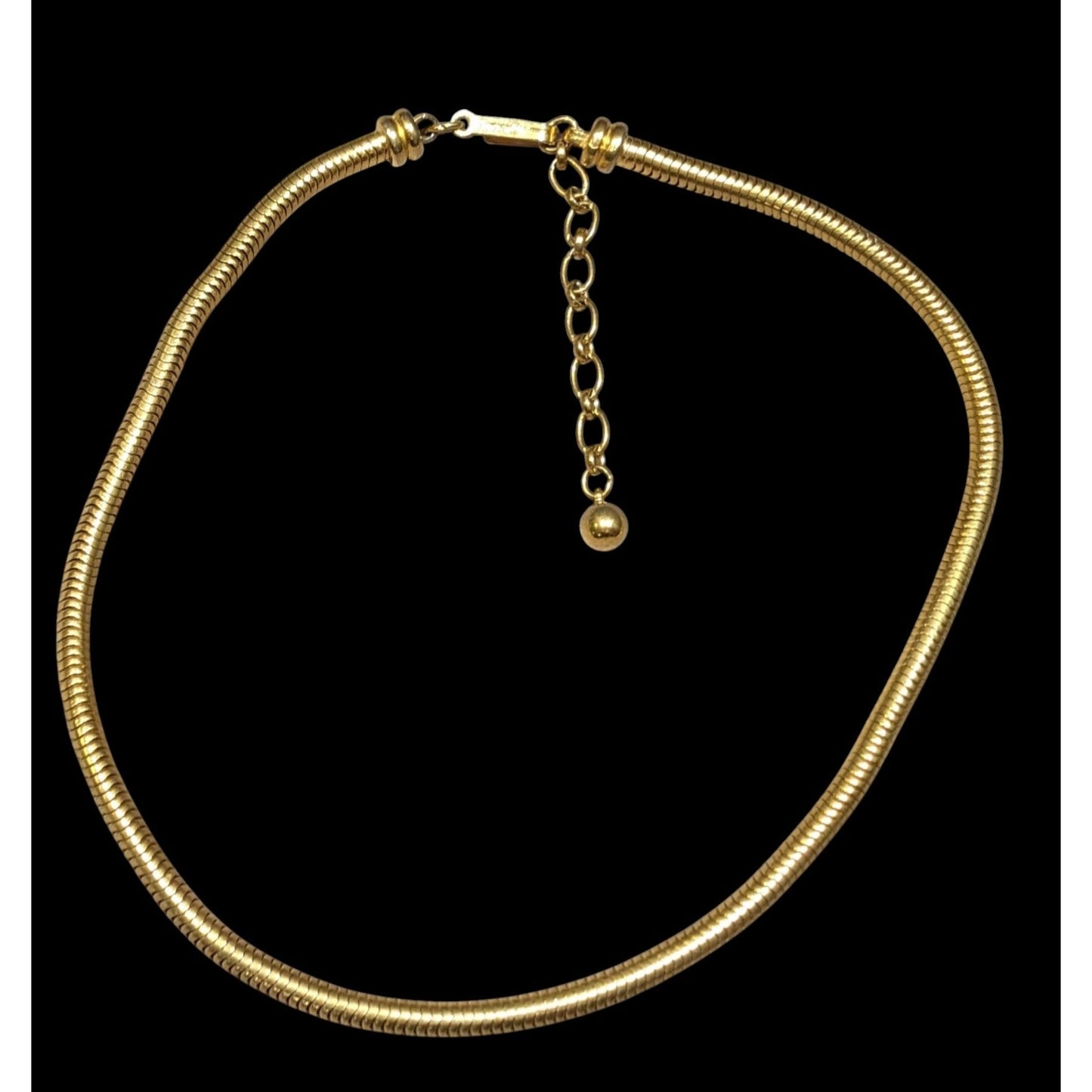 Trifari Vintage Glam Gold Tone Snake Chain Necklace