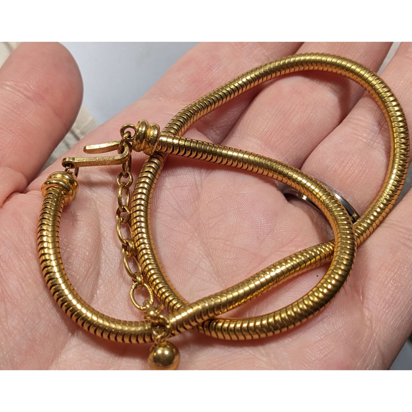 Trifari Vintage Glam Gold Tone Snake Chain Necklace
