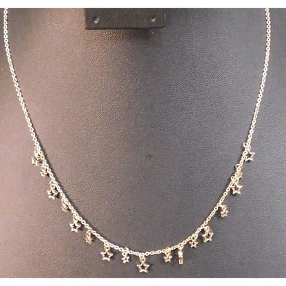 Dainty Silver Tone Star Charm  Necklace