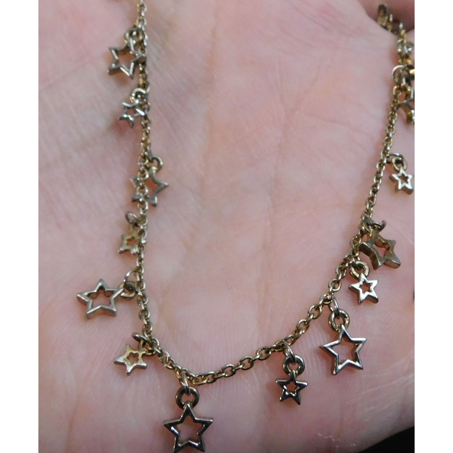 Dainty Silver Tone Star Charm  Necklace