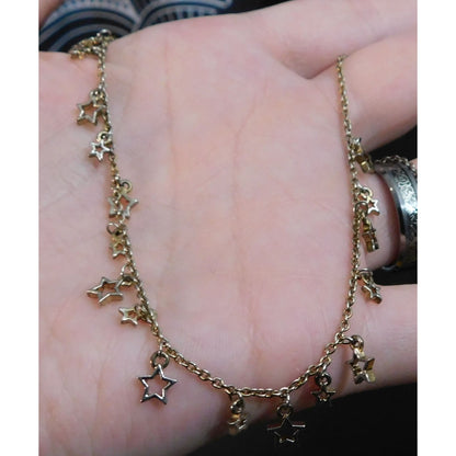 Dainty Silver Tone Star Charm  Necklace