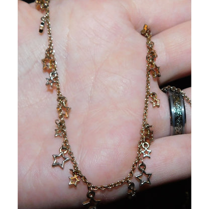 Dainty Silver Tone Star Charm  Necklace