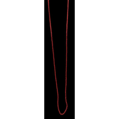 Vintage Extra Long Red Beaded Necklace Boho Statement Layering Strand Retro Chic