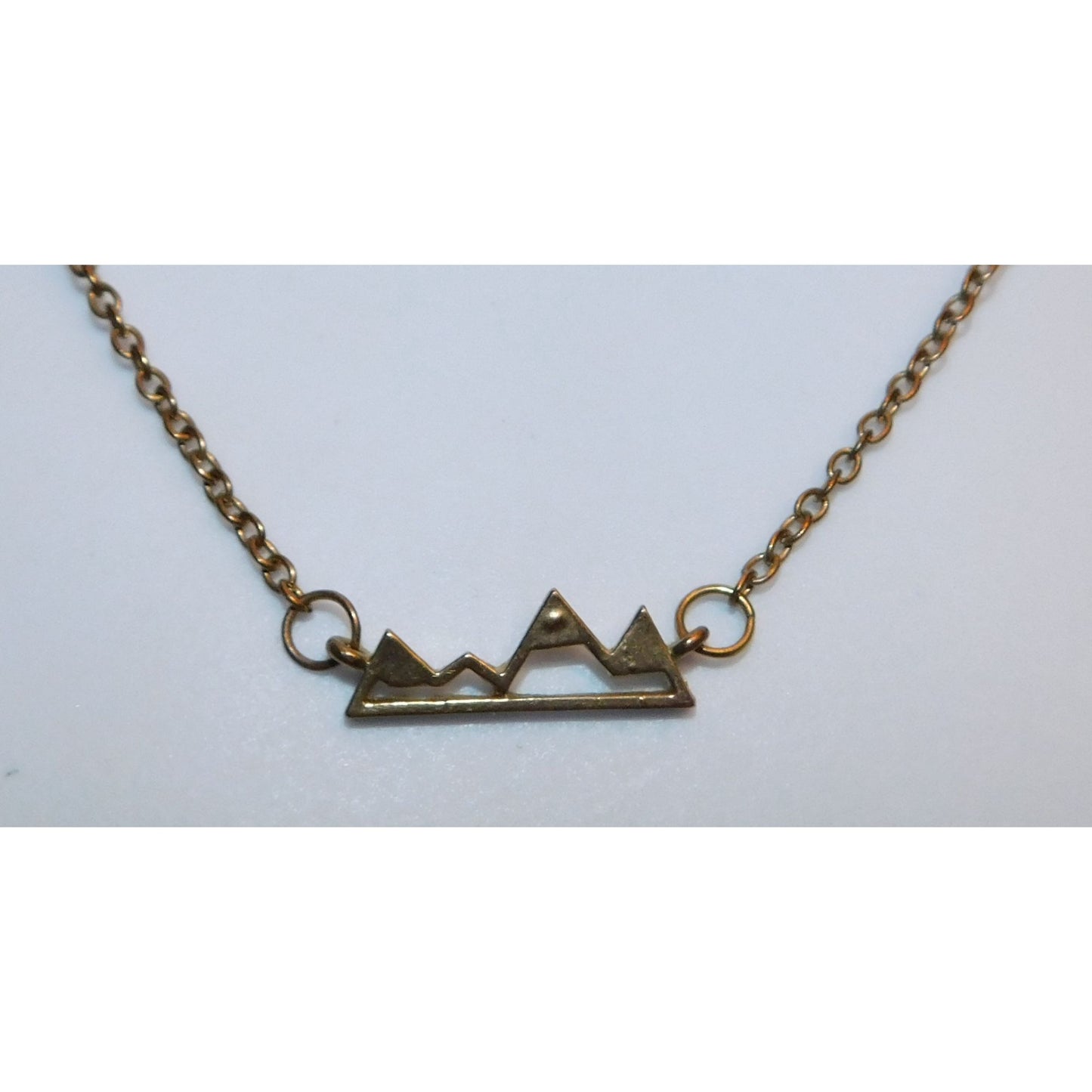 Dainty Minimalist Mountain Gold Tone Necklace