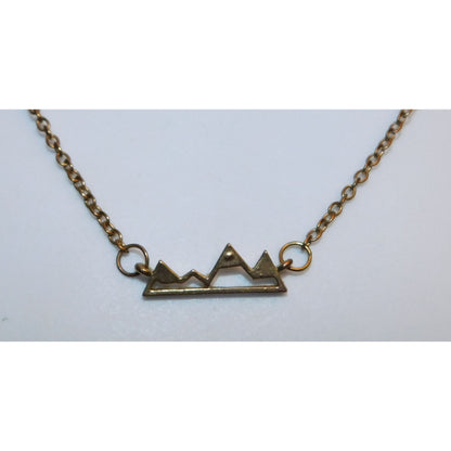 Dainty Minimalist Mountain Gold Tone Necklace
