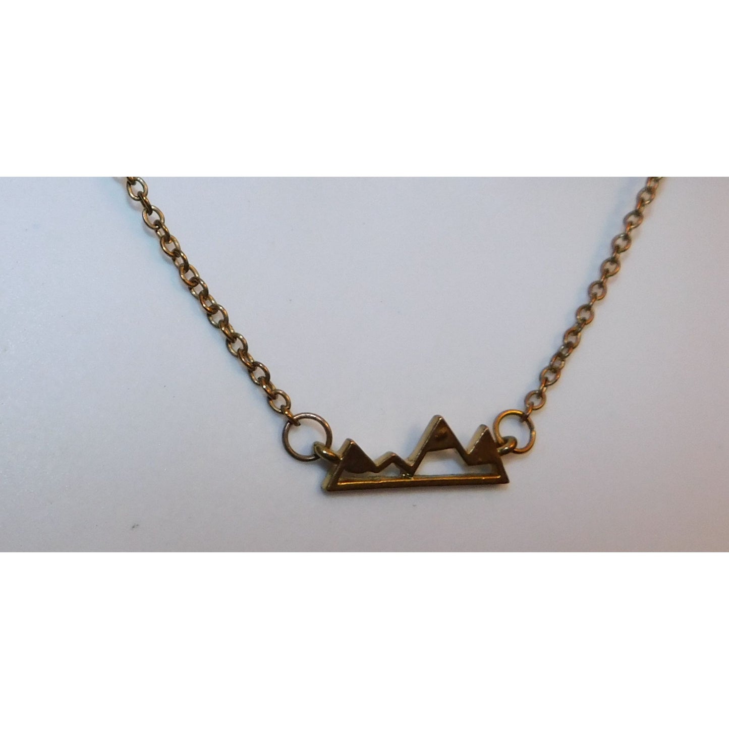 Dainty Minimalist Mountain Gold Tone Necklace