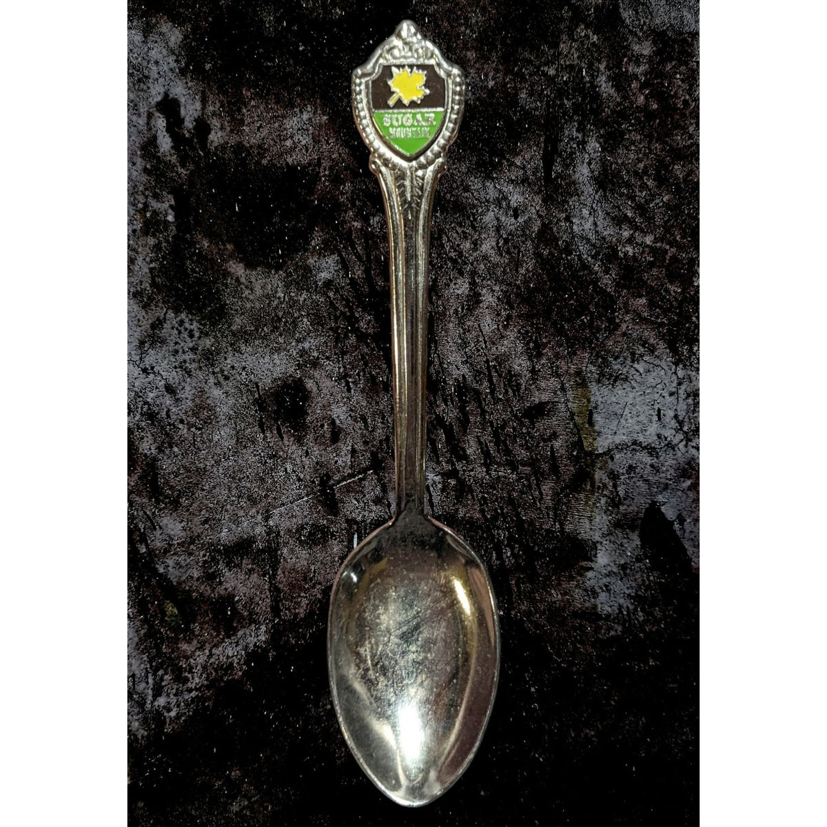 Vintage Travel Souvenir Silver Tone Sugar Mountain Spoon 4 1/2 Inch