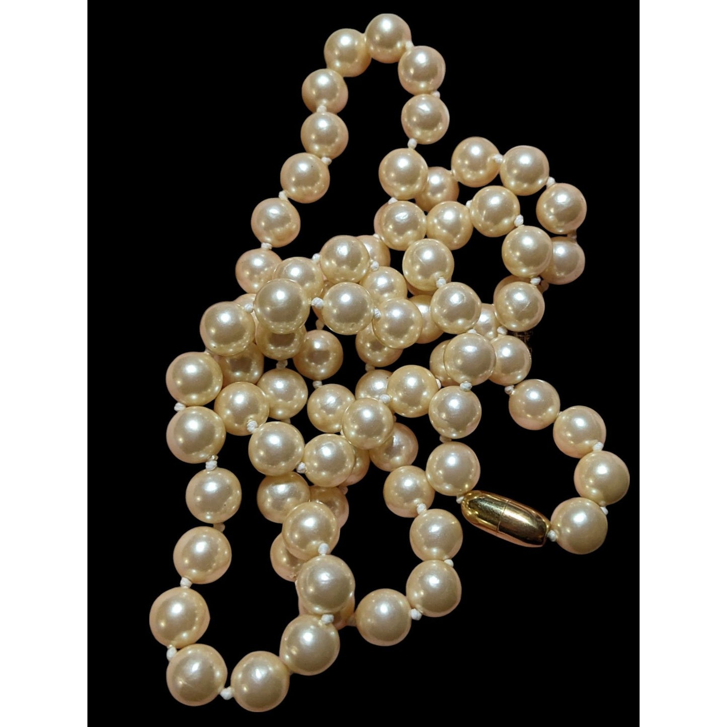 Vintage Glam Cream Faux Pearl Beaded Necklace