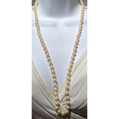 Vintage Glam Cream Faux Pearl Beaded Necklace