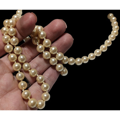 Vintage Glam Cream Faux Pearl Beaded Necklace