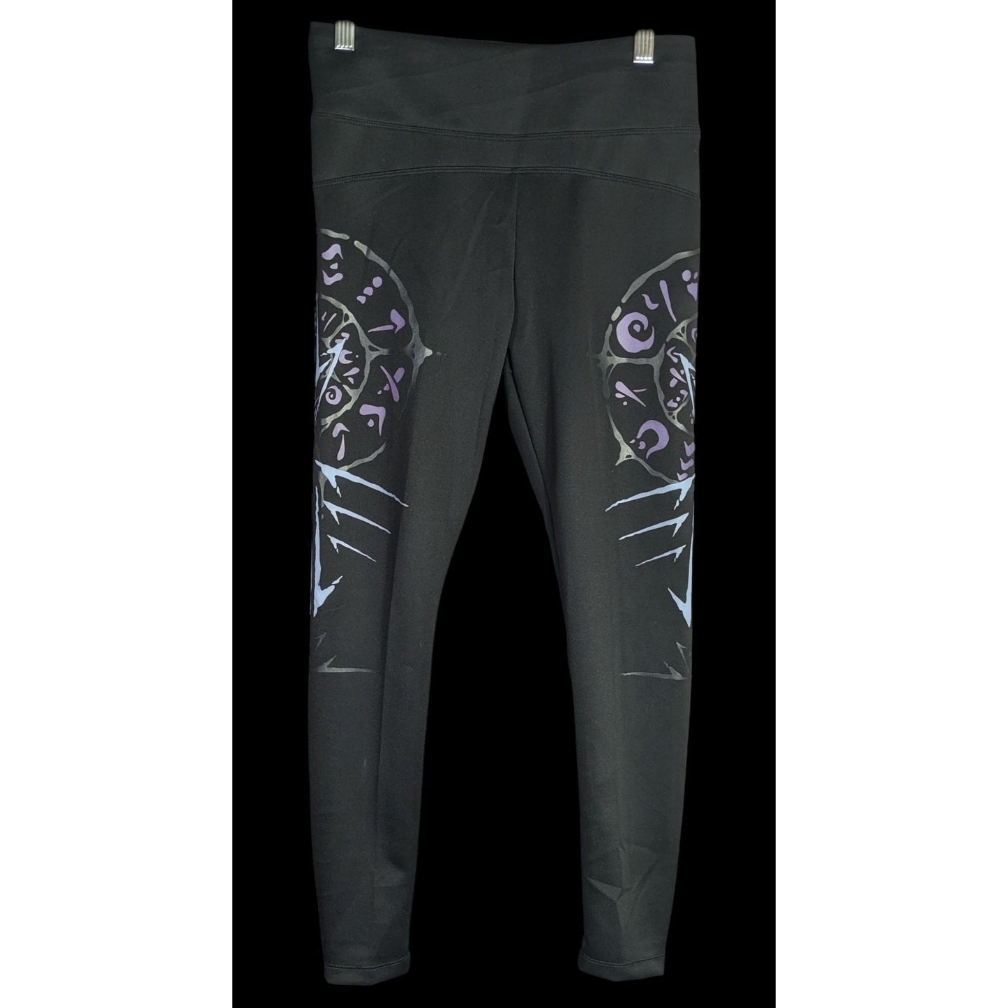 Verillas Raider Leggings Discontinued Black & Purple Design Size Small