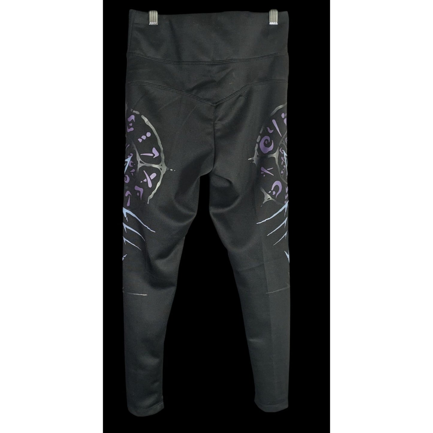 Verillas Raider Leggings Discontinued Black & Purple Design Size Small