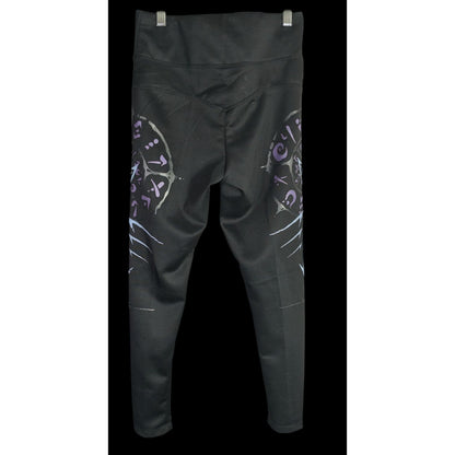 Verillas Raider Leggings Discontinued Black & Purple Design Size Small