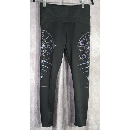 Verillas Raider Leggings Discontinued Black & Purple Design Size Small
