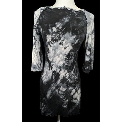 Angelrox Gothic Black and White Tiedye Mini Dress