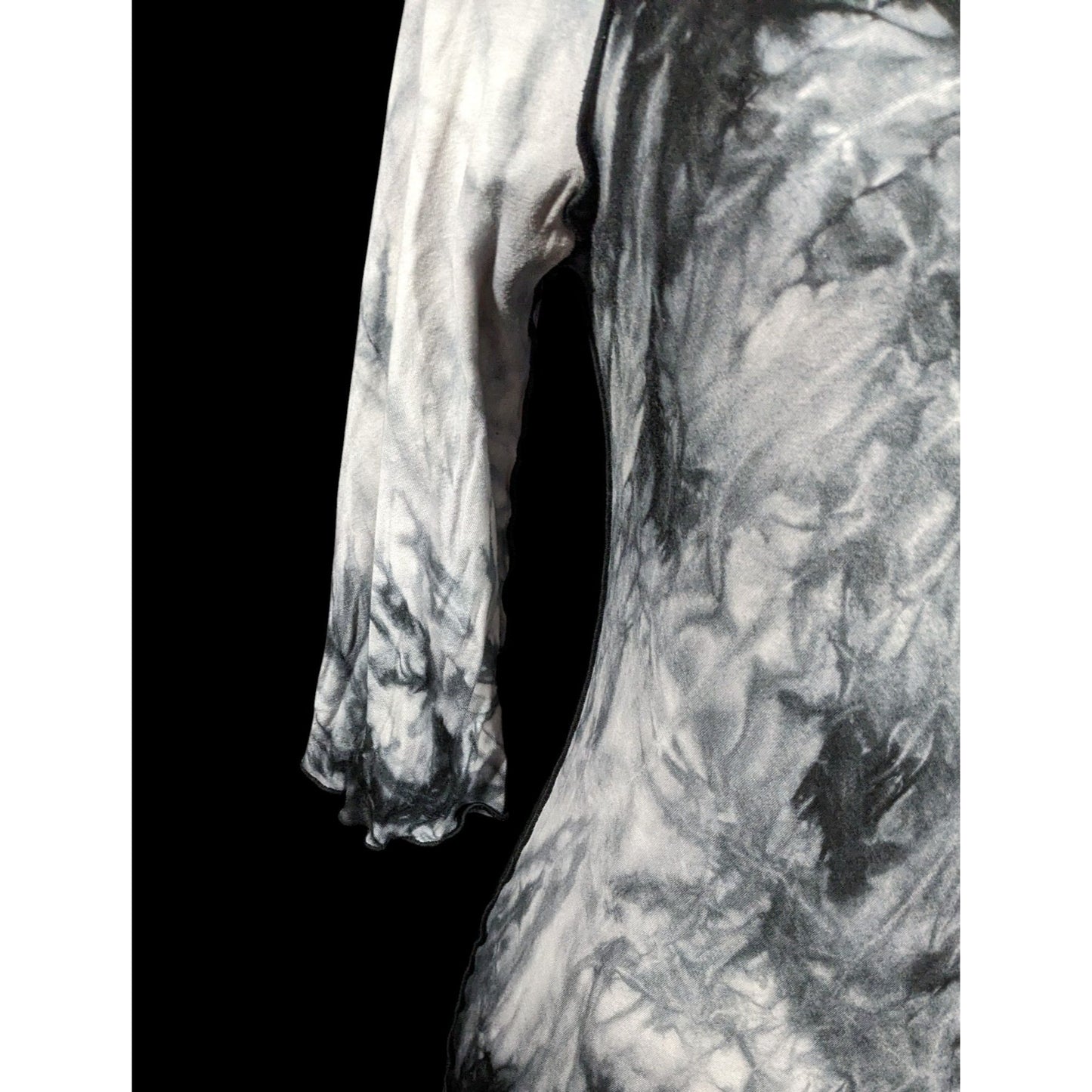 Angelrox Gothic Black and White Tiedye Mini Dress