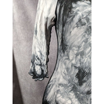 Angelrox Gothic Black and White Tiedye Mini Dress