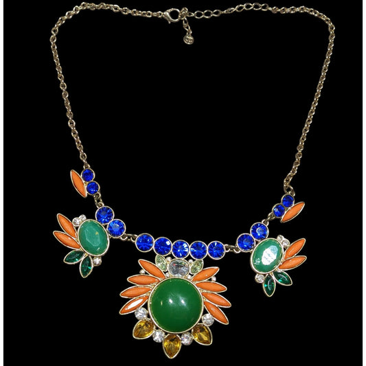 Elegant Glam Birds Of Paradise Gemmed Necklace
