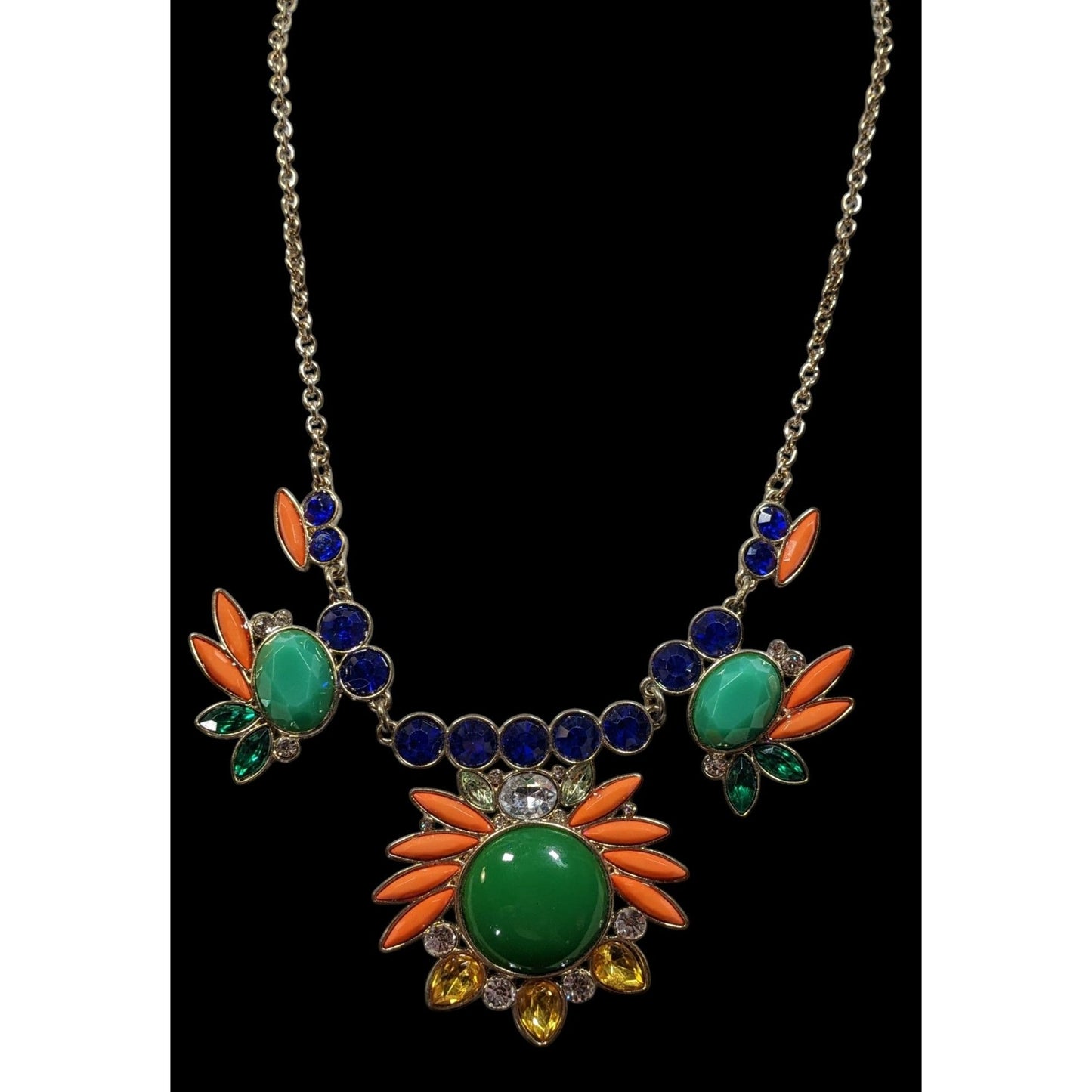 Elegant Glam Birds Of Paradise Gemmed Necklace