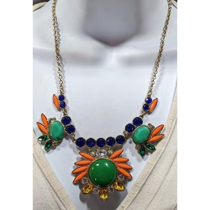 Elegant Glam Birds Of Paradise Gemmed Necklace