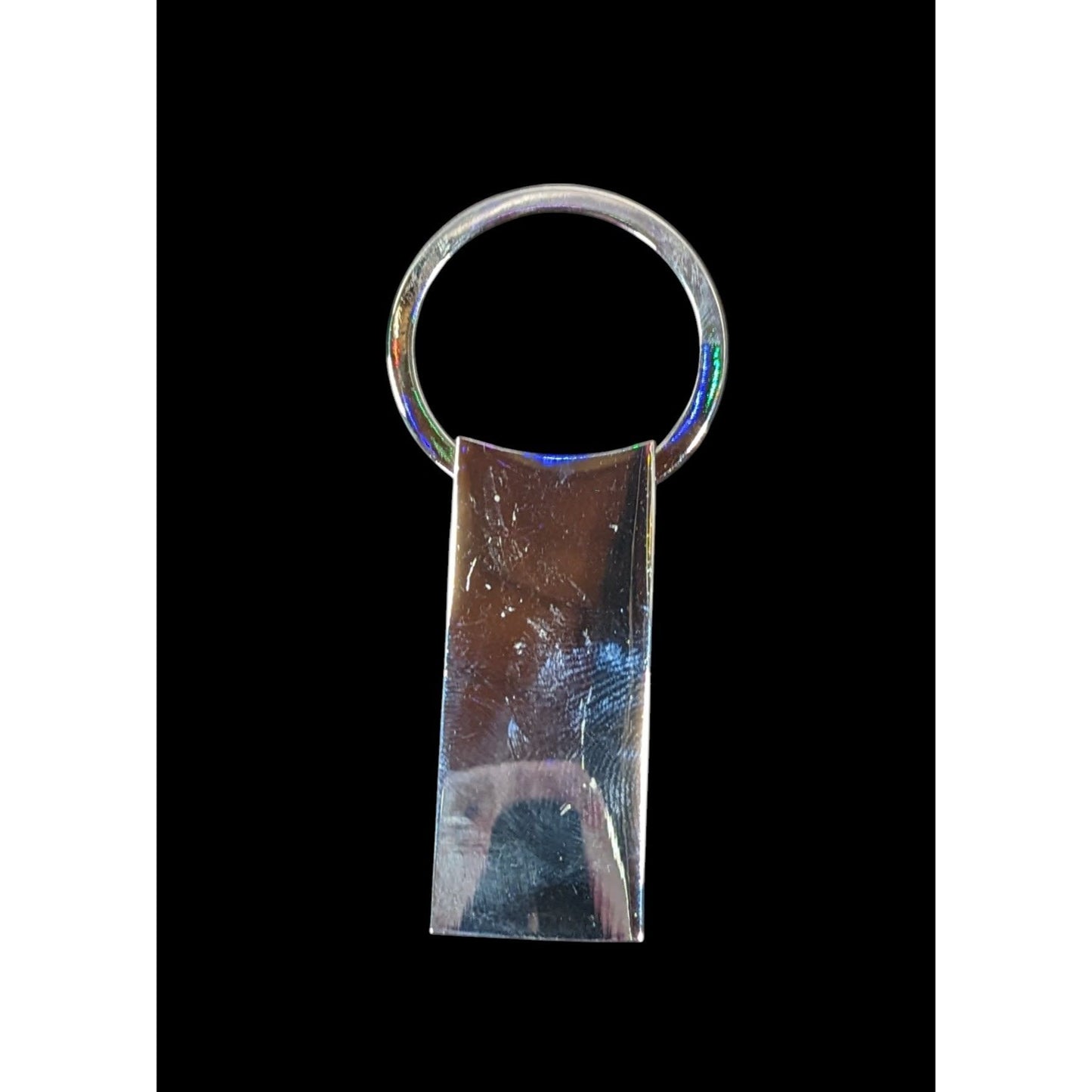 JW Collection Sleek Bright Silver Tone Keychain