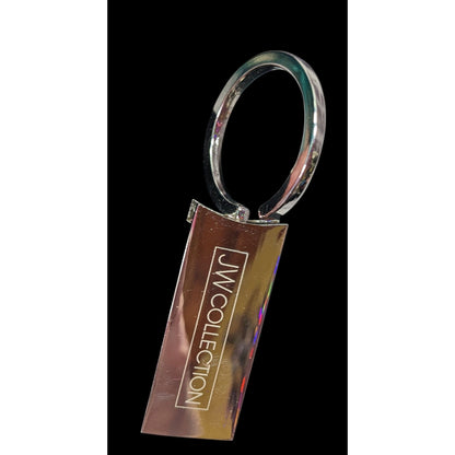 JW Collection Sleek Bright Silver Tone Keychain