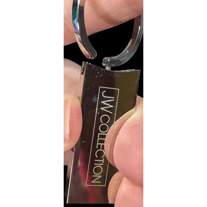 JW Collection Sleek Bright Silver Tone Keychain