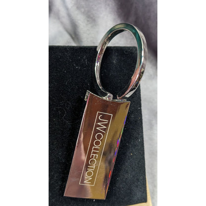 JW Collection Sleek Bright Silver Tone Keychain