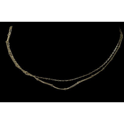 Dainty Minimalist Gold Tone Double Layer Chain Necklace