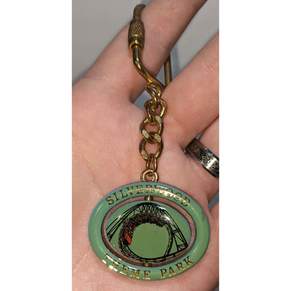 Silverwood Theme Park Spinning Keychain With Vintage Train & Coaster Design