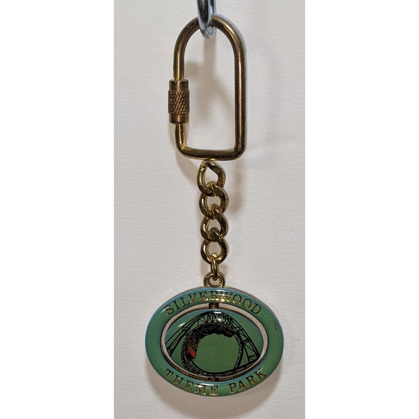 Silverwood Theme Park Spinning Keychain With Vintage Train & Coaster Design