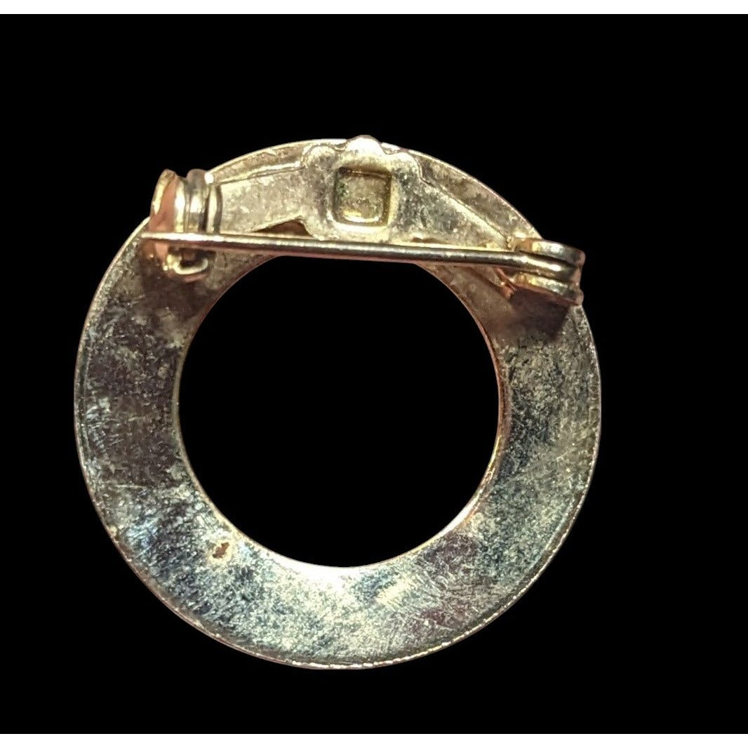 Simple Elegant Gold Tone Open Circle Brooch