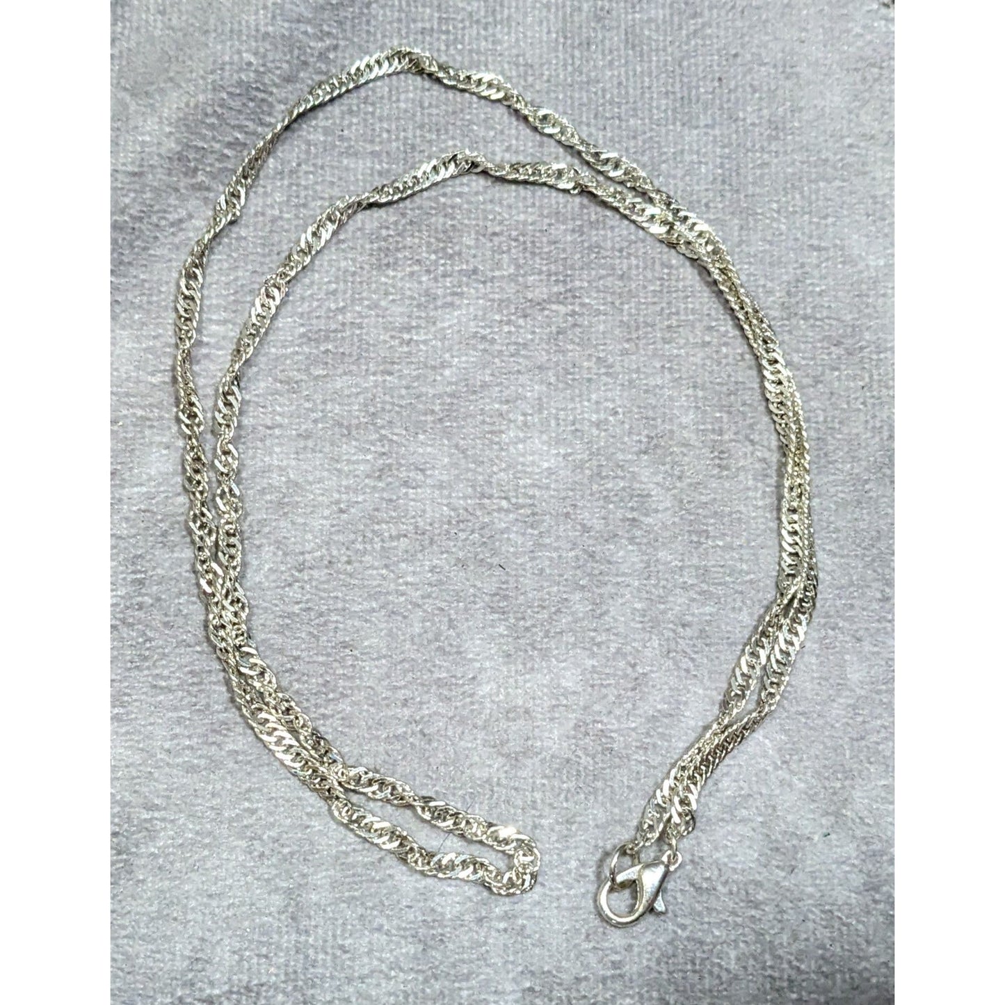 Classic Elegant Twisted Bright Silver Tone Wheat Chain