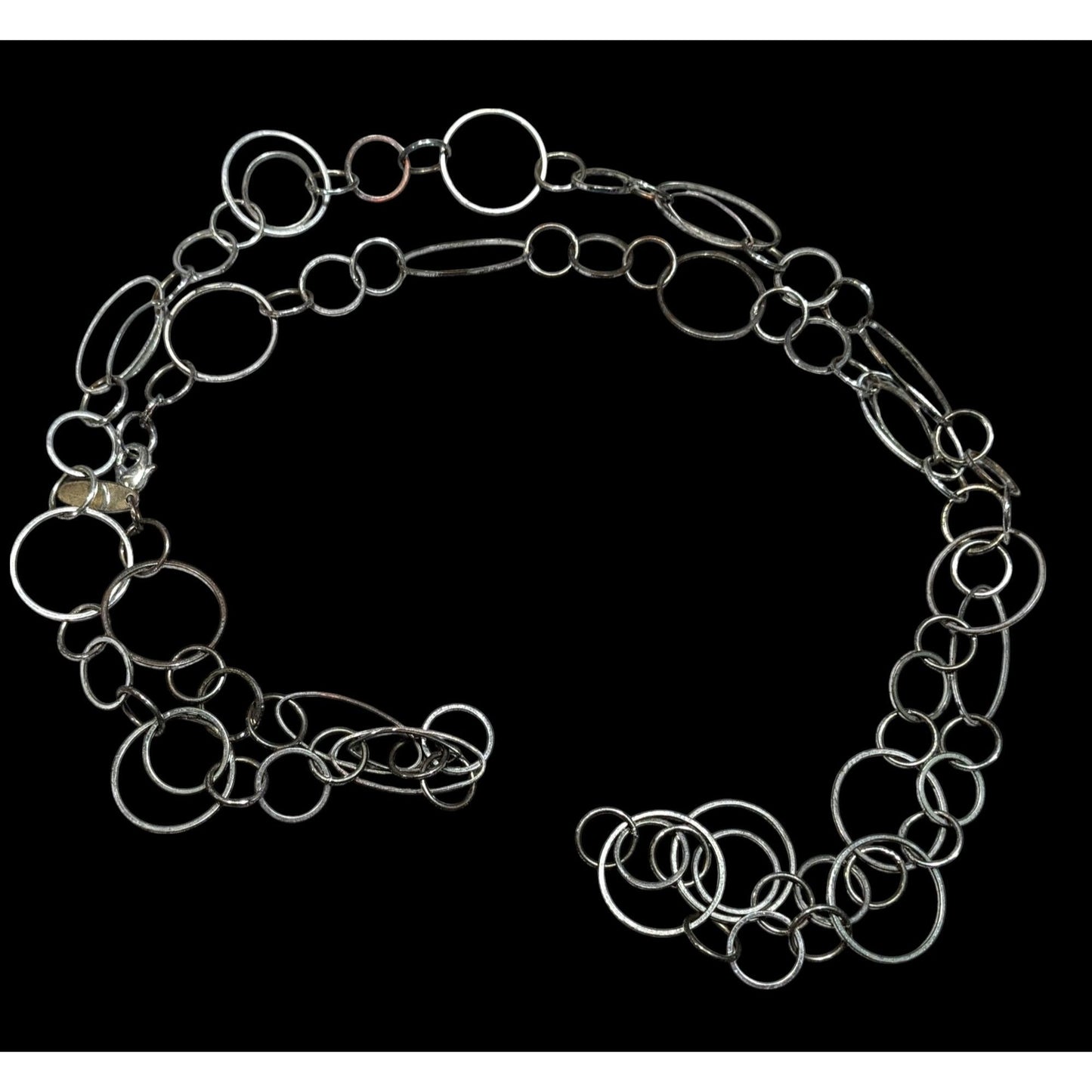 New York & Company Silver Tone Open Ring Chain Necklace