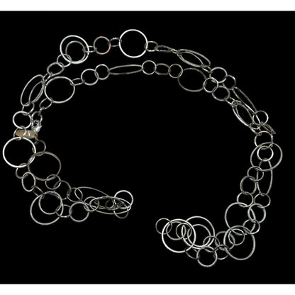 New York & Company Silver Tone Open Ring Chain Necklace
