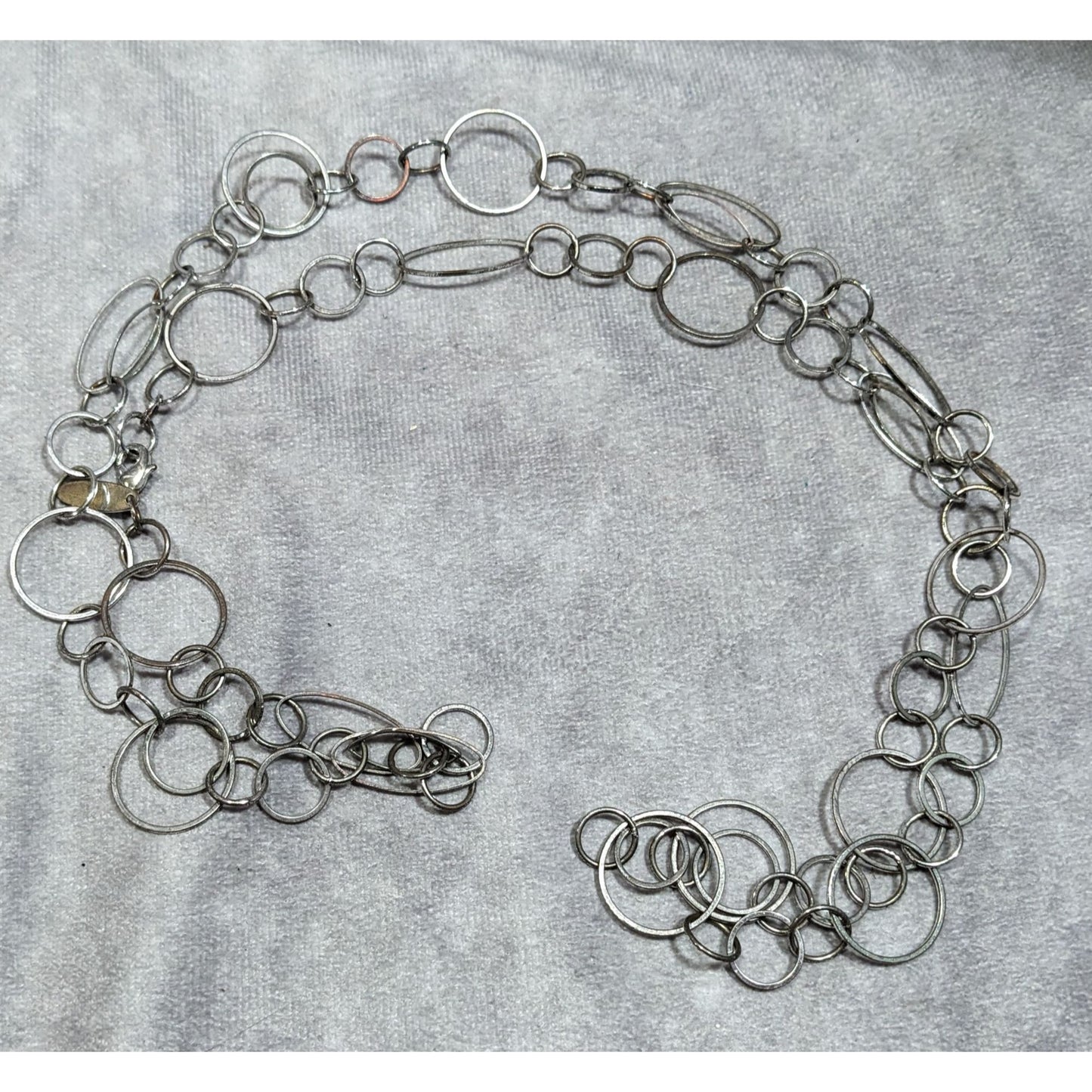New York & Company Silver Tone Open Ring Chain Necklace