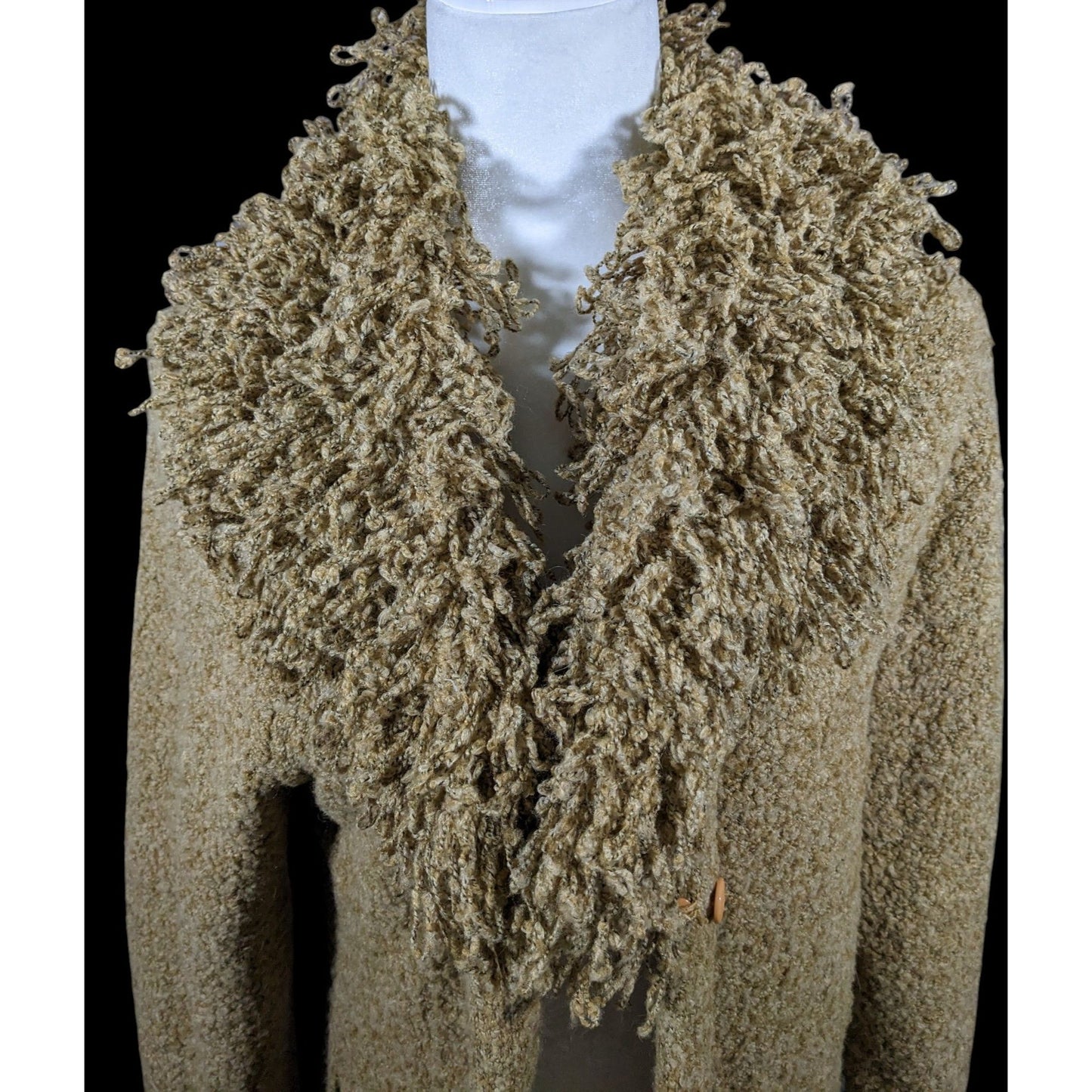 Vintage Michelle Nicole Ruffle Neck Duster Cardigan Size XL